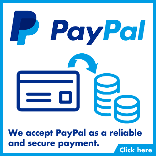 We accept PayPal as a reliable and secure payment